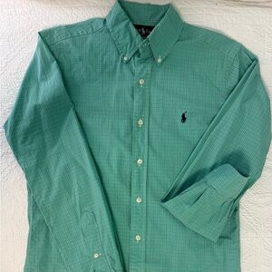 Ralph Lauren Men's Green Plaid Button Down Shirt